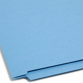 Heavyweight Colored End Tab Fastener Folders, 0.75" Expansion, 2 Fasteners, Legal Size, Blue Exterior, 50/Box