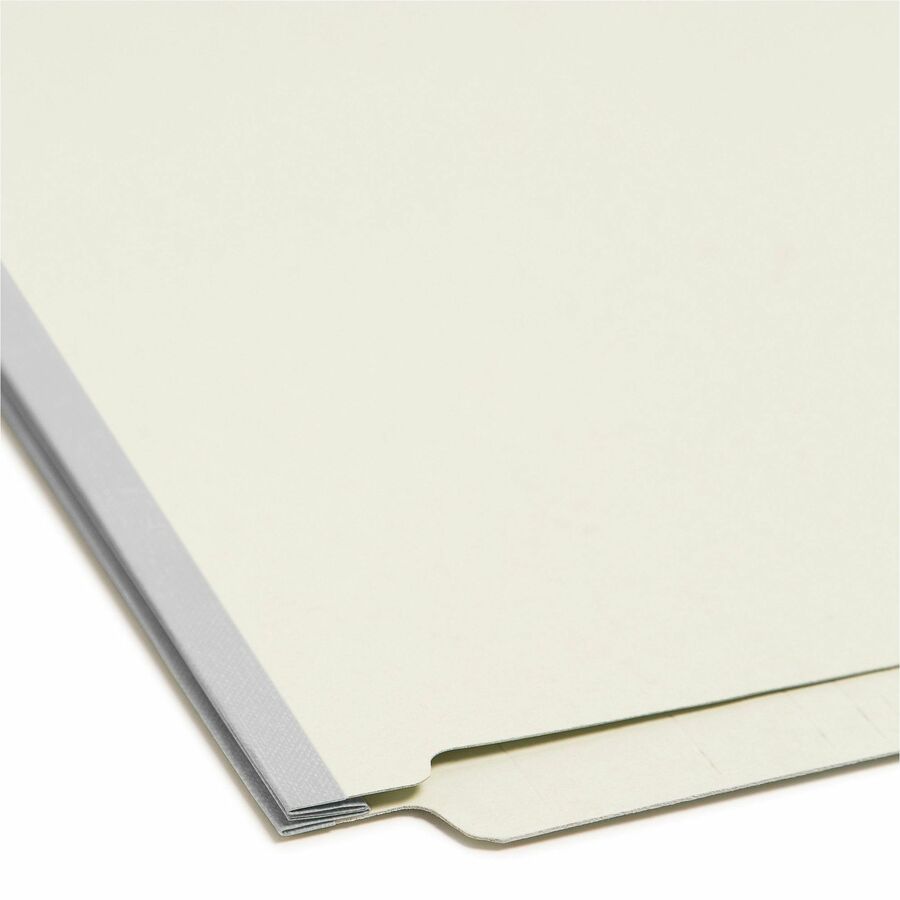 Extra-Heavy Recycled Pressboard End Tab Folders, Straight Tabs, Legal Size, 2" Expansion, Gray-Green, 25/Box