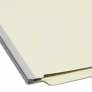 End Tab Pressboard Classification Folders, Four SafeSHIELD Fasteners, 2" Expansion, 1 Divider, Legal Size, Gray-Green, 10/Box