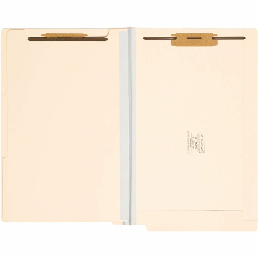 Smead Legal Recycled Classification Folder - 8 1/2" x 14" - 2" Expansion - 2 x 2B Fastener(s) - 2" Fastener Capacity for Folder - End Tab Location - 2 Divider(s) - Pressboard - Manila - 10% Recycled - 10 / Box