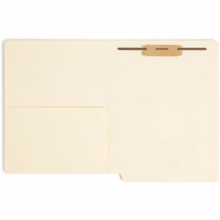 Heavyweight End Tab Fastener Folders, Interior Front-Cover Pocket, 0.75" Expansion, 1 Fastener, Letter Size, Manila, 50/Box