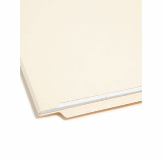 End Tab Fastener Folders with Reinforced Straight Tabs, 11-pt Manila, 1 Fastener, Letter Size, Manila Exterior, 50/Box