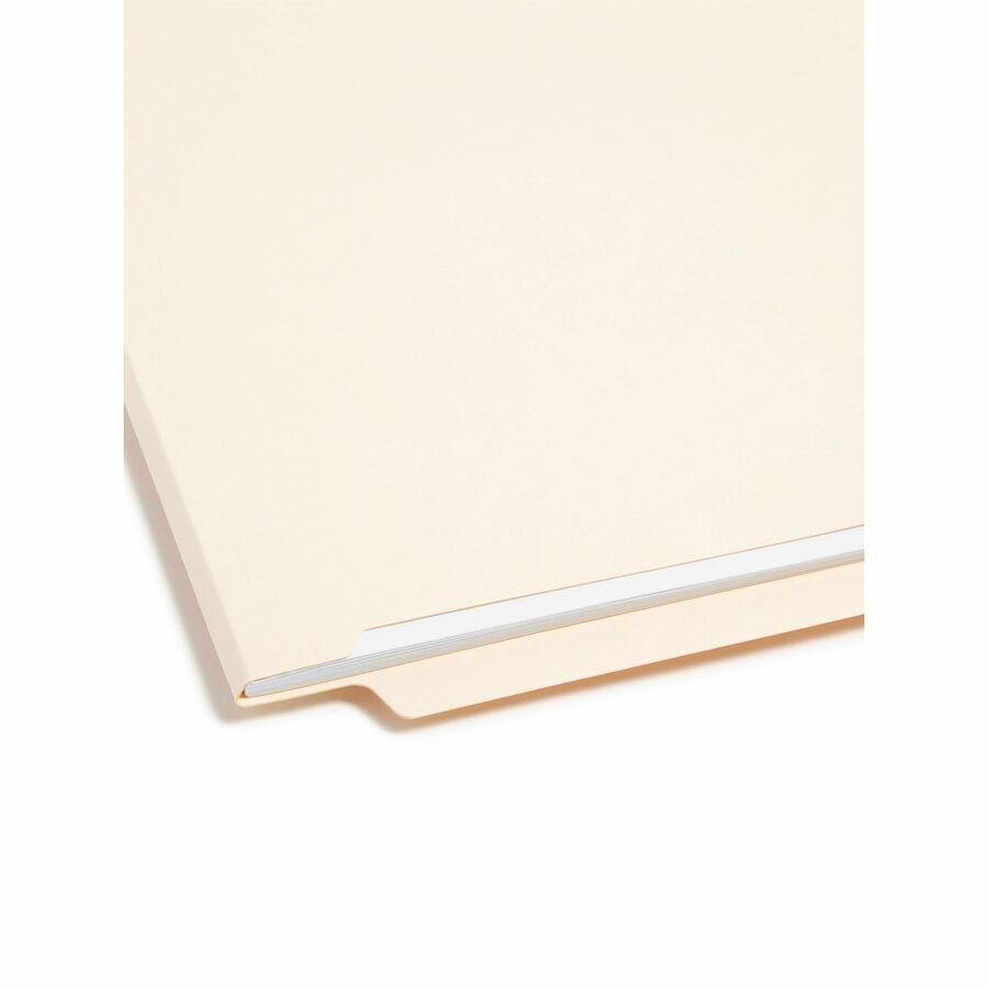 End Tab Fastener Folders with Reinforced Straight Tabs, 11-pt Manila, 1 Fastener, Letter Size, Manila Exterior, 50/Box