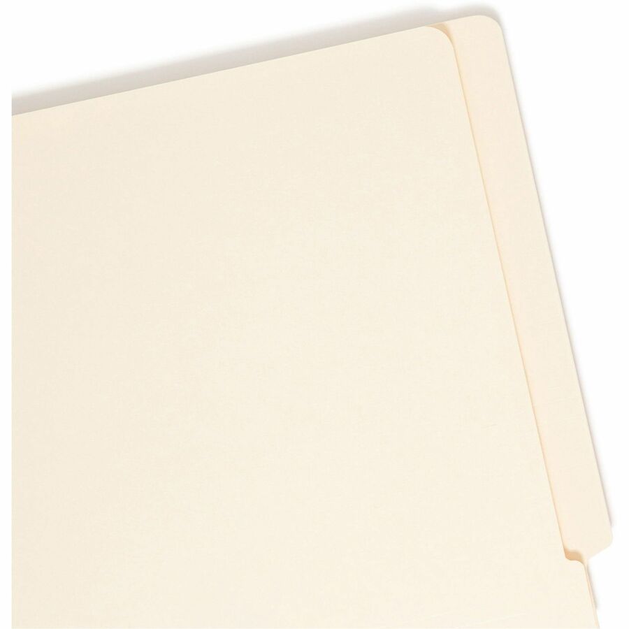 End Tab Fastener Folders with Reinforced Straight Tabs, 11-pt Manila, 1 Fastener, Letter Size, Manila Exterior, 50/Box