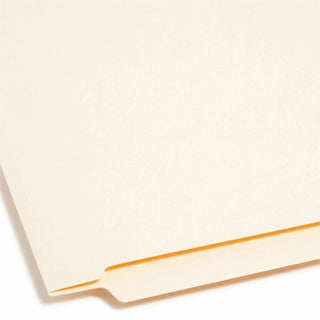 End Tab Fastener Folders with Reinforced Straight Tabs, 11-pt Manila, 1 Fastener, Letter Size, Manila Exterior, 50/Box