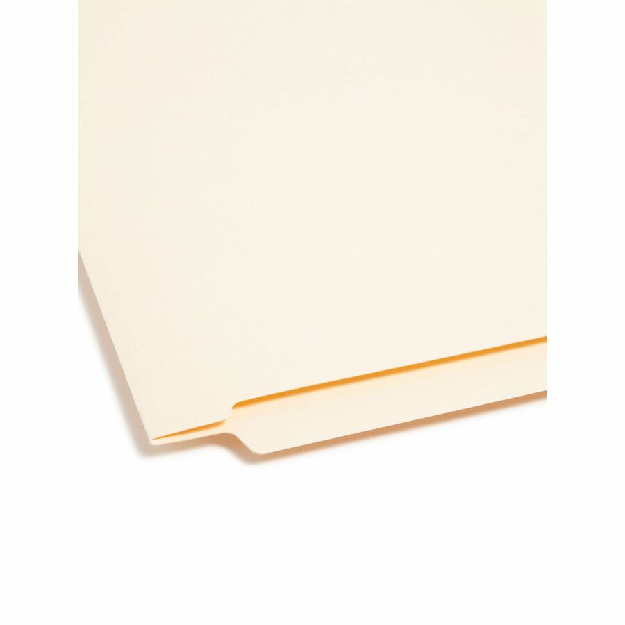 End Tab Fastener Folders with Reinforced Straight Tabs, 11-pt Manila, 1 Fastener, Letter Size, Manila Exterior, 50/Box