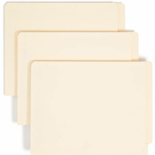 End Tab Fastener Folders with Reinforced Straight Tabs, 11-pt Manila, 1 Fastener, Letter Size, Manila Exterior, 50/Box
