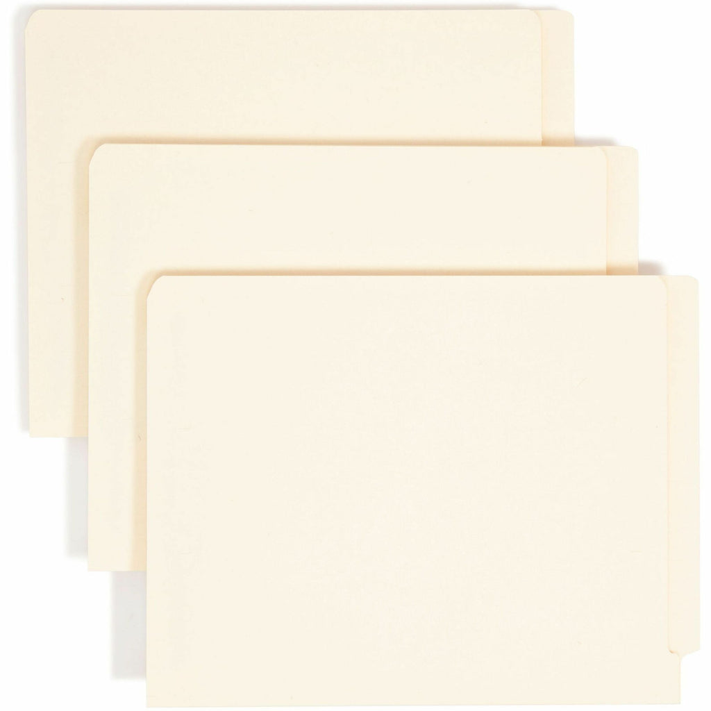 End Tab Fastener Folders with Reinforced Straight Tabs, 11-pt Manila, 2 Fasteners, Letter Size, Manila Exterior, 50/Box