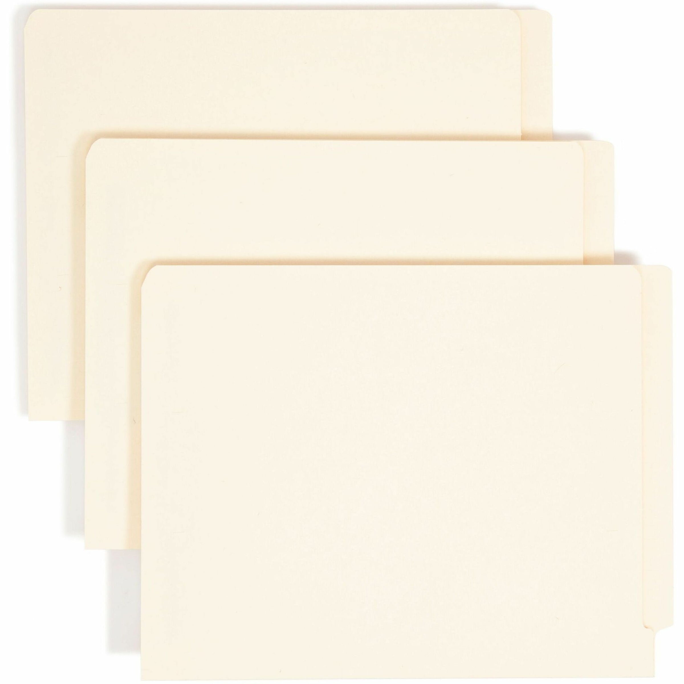End Tab Fastener Folders with Reinforced Straight Tabs, 11-pt Manila, 2 Fasteners, Letter Size, Manila Exterior, 50/Box