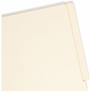 End Tab Fastener Folders with Reinforced Straight Tabs, 11-pt Manila, 2 Fasteners, Letter Size, Manila Exterior, 50/Box