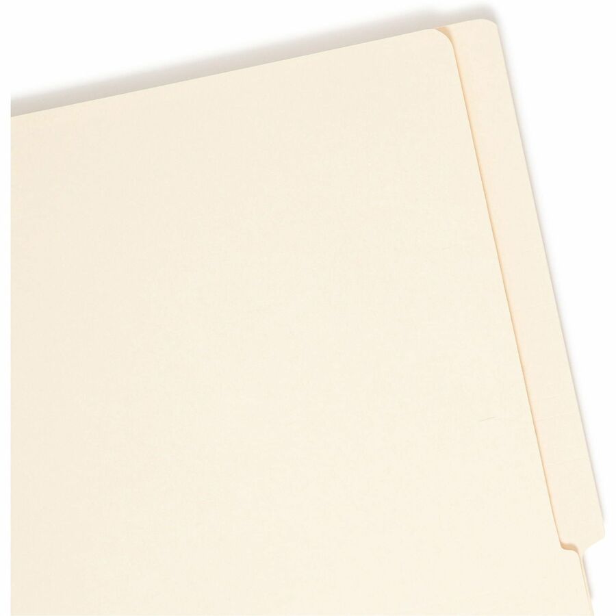 End Tab Fastener Folders with Reinforced Straight Tabs, 11-pt Manila, 2 Fasteners, Letter Size, Manila Exterior, 50/Box
