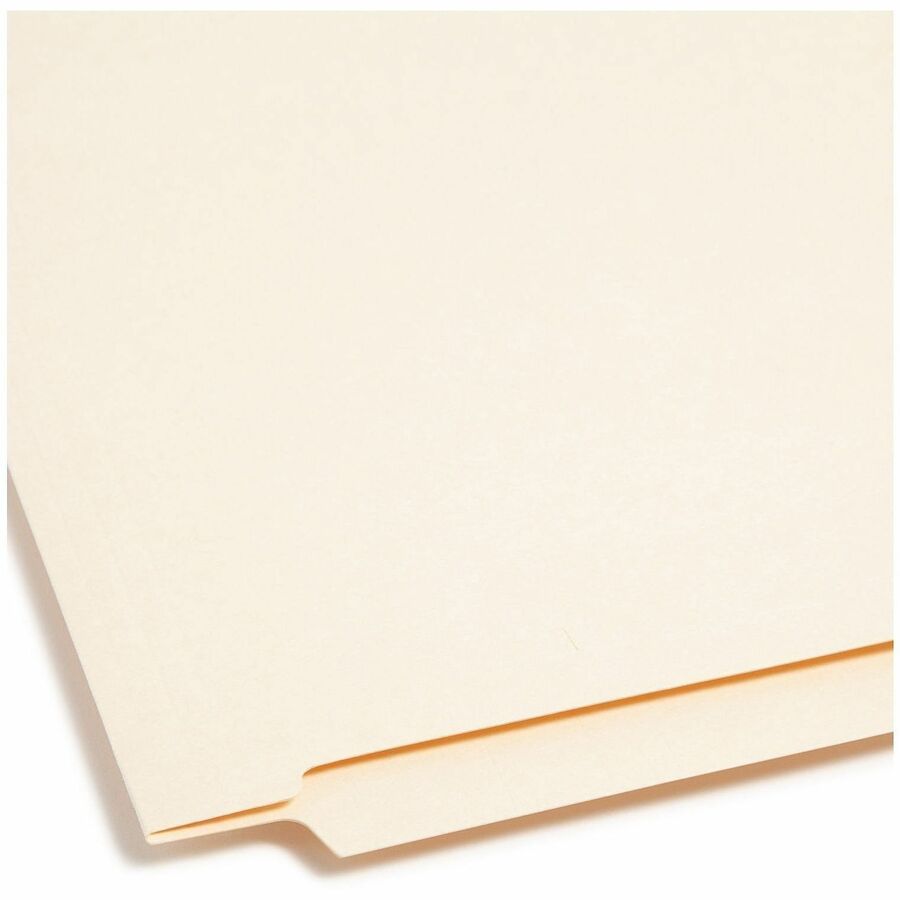 End Tab Fastener Folders with Reinforced Straight Tabs, 11-pt Manila, 2 Fasteners, Letter Size, Manila Exterior, 50/Box