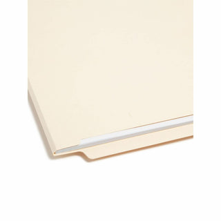 End Tab Fastener Folders with Reinforced Straight Tabs, 11-pt Manila, 2 Fasteners: Top/Side, Letter Size, Manila, 50/Box
