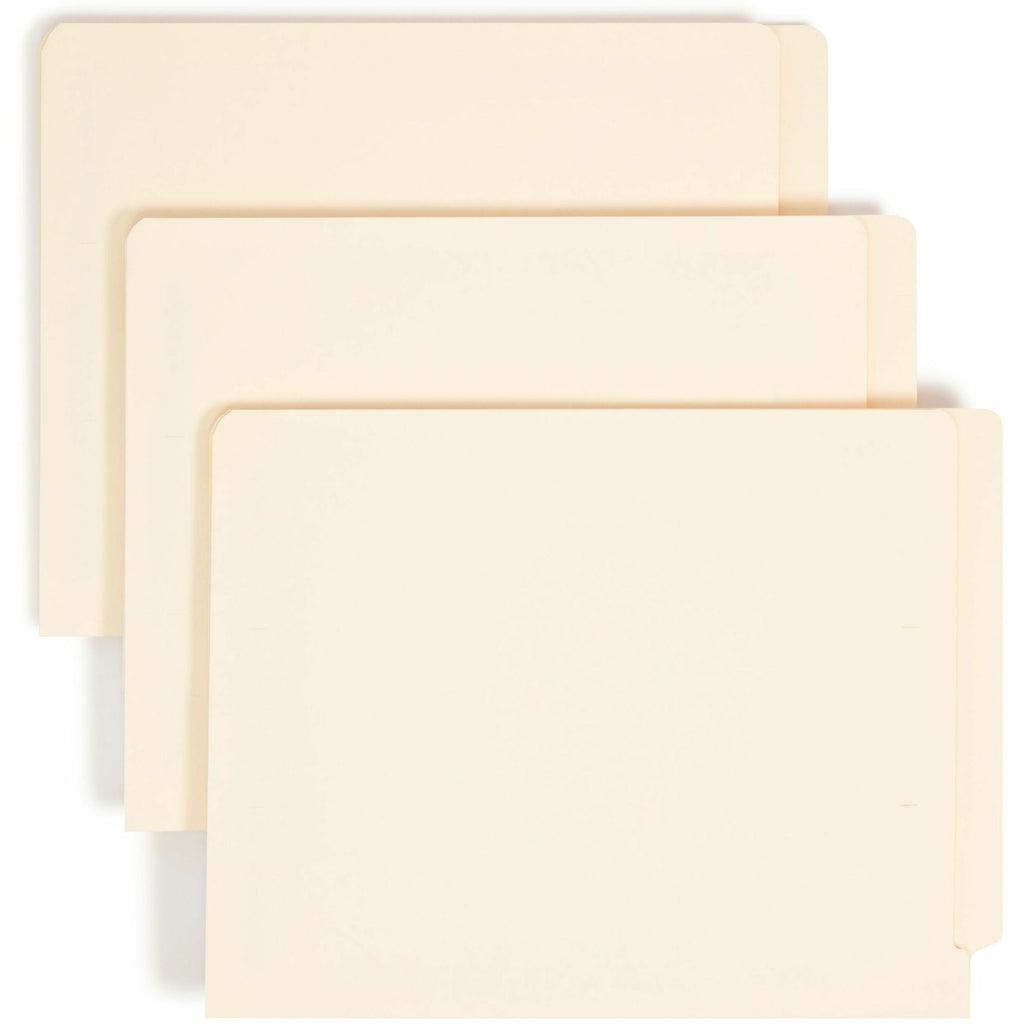 End Tab Fastener Folders with Reinforced Straight Tabs, 11-pt Manila, 2 Fasteners: Top/Side, Letter Size, Manila, 50/Box