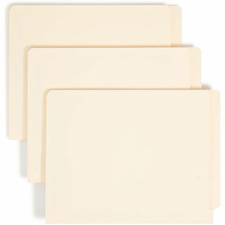End Tab Fastener Folders with Reinforced Straight Tabs, 11-pt Manila, 2 Fasteners: Top/Side, Letter Size, Manila, 50/Box