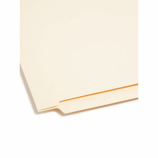 End Tab Fastener Folders with Reinforced Straight Tabs, 11-pt Manila, 2 Fasteners: Top/Side, Letter Size, Manila, 50/Box