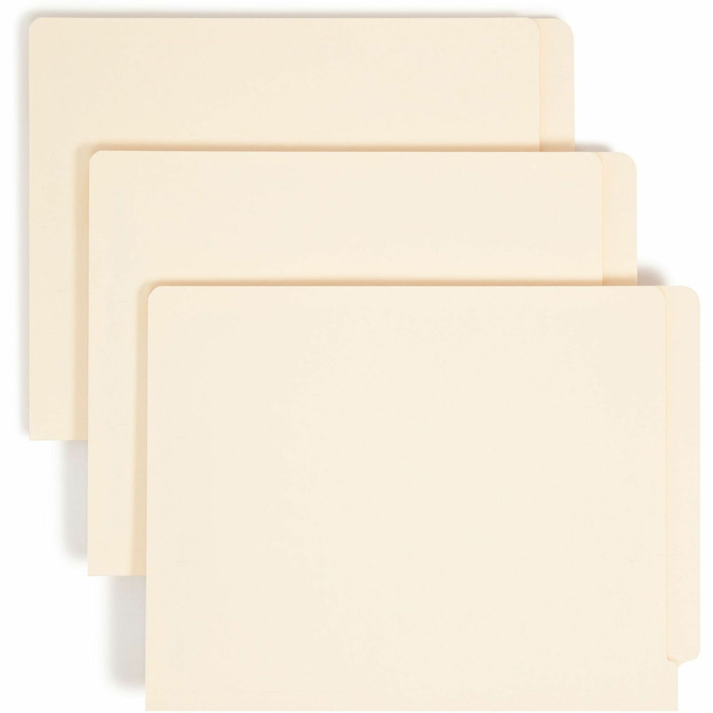 End Tab Fastener Folders with Reinforced Straight Tabs, 14-pt Manila, 2 Fasteners, Letter Size, Manila Exterior, 50/Box