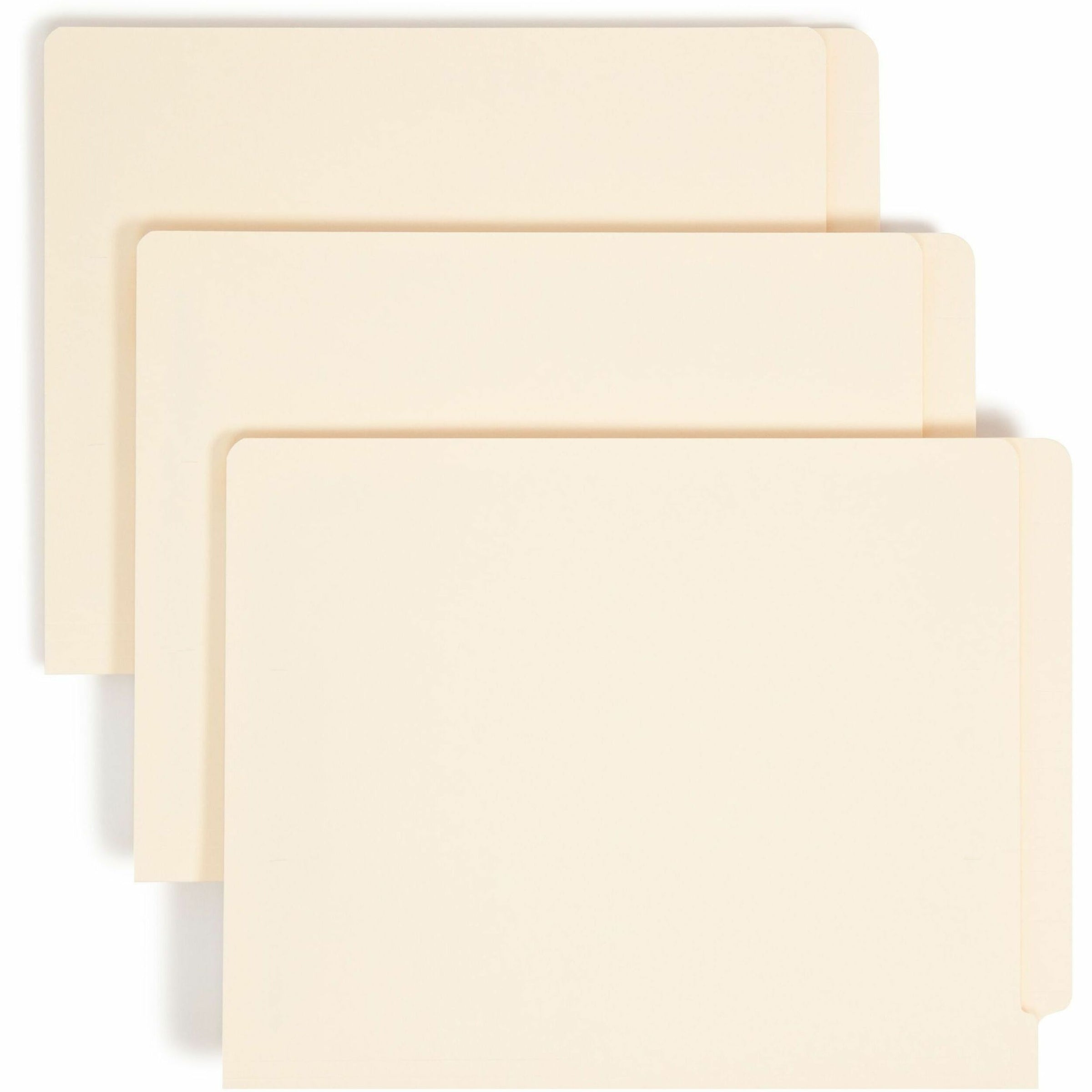 End Tab Fastener Folders with Reinforced Straight Tabs, 14-pt Manila, 2 Fasteners, Letter Size, Manila Exterior, 50/Box