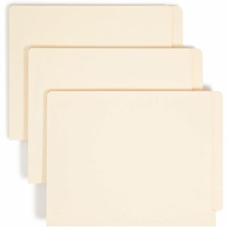End Tab Fastener Folders with Reinforced Straight Tabs, 14-pt Manila, 2 Fasteners, Letter Size, Manila Exterior, 50/Box