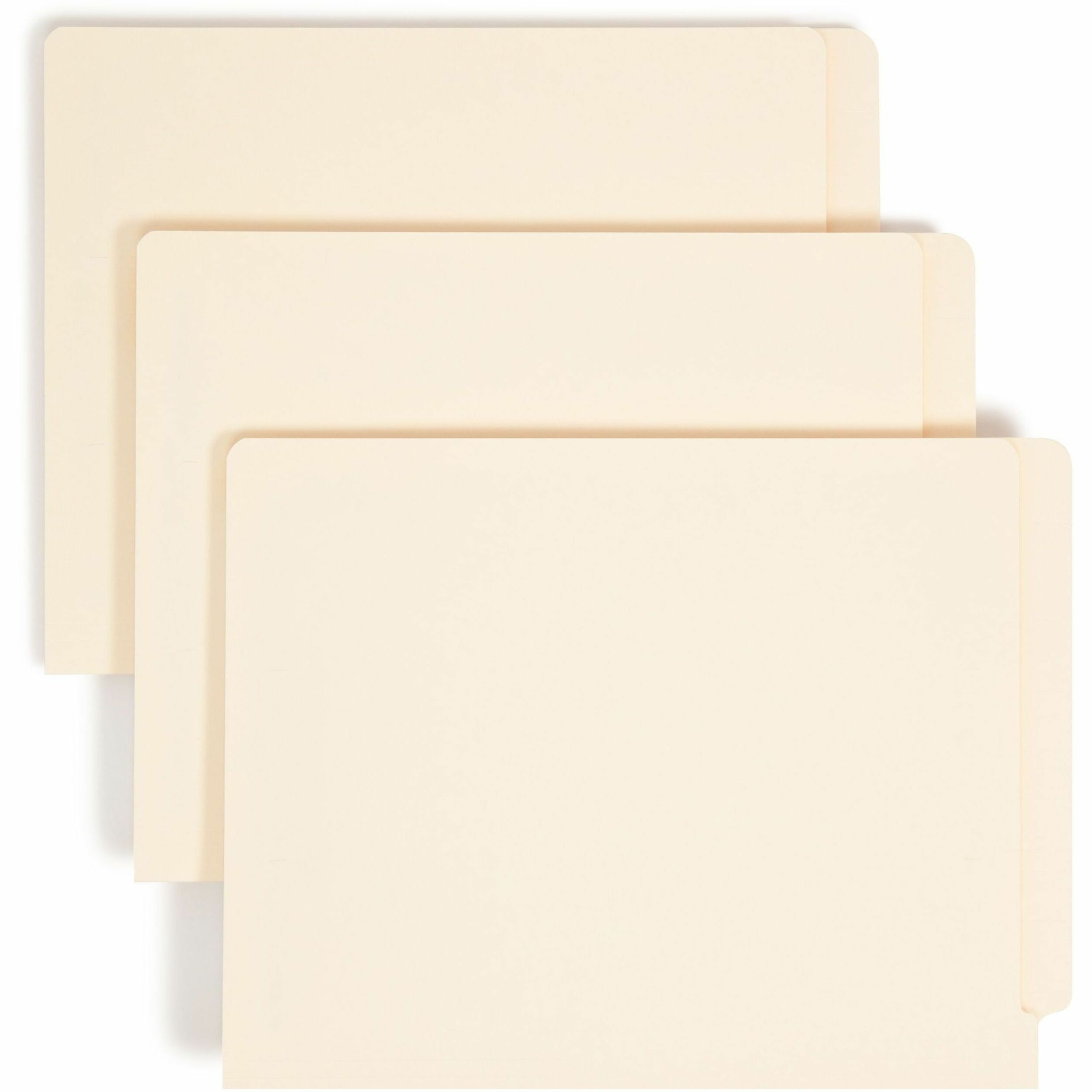 End Tab Fastener Folders with Reinforced Straight Tabs, 14-pt Manila, 2 Fasteners, Letter Size, Manila Exterior, 50/Box