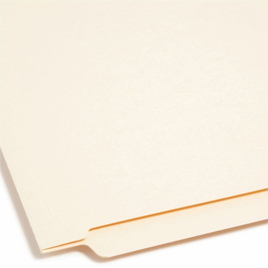 End Tab Fastener Folders with Reinforced Straight Tabs, 14-pt Manila, 2 Fasteners, Letter Size, Manila Exterior, 50/Box