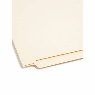End Tab Fastener Folders with Reinforced Straight Tabs, 14-pt Manila, 2 Fasteners, Letter Size, Manila Exterior, 50/Box