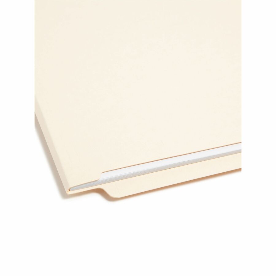 End Tab Fastener Folders with Reinforced Straight Tabs, 14-pt Manila, 2 Fasteners, Letter Size, Manila Exterior, 50/Box