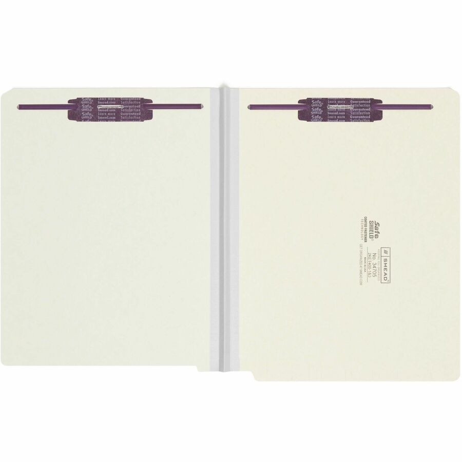 End Tab Pressboard Classification Folders, Two SafeSHIELD Coated Fasteners, 1" Expansion, Letter Size, Gray-Green, 25/Box