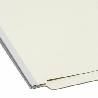 End Tab Pressboard Classification Folders, Two SafeSHIELD Coated Fasteners, 1" Expansion, Letter Size, Gray-Green, 25/Box
