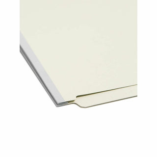 End Tab Pressboard Classification Folders, Two SafeSHIELD Coated Fasteners, 1" Expansion, Letter Size, Gray-Green, 25/Box