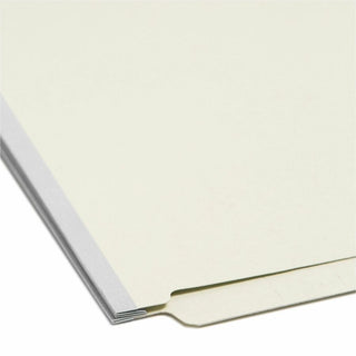 End Tab Pressboard Classification Folders, Two SafeSHIELD Coated Fasteners, 2" Expansion, Letter Size, Gray-Green, 25/Box