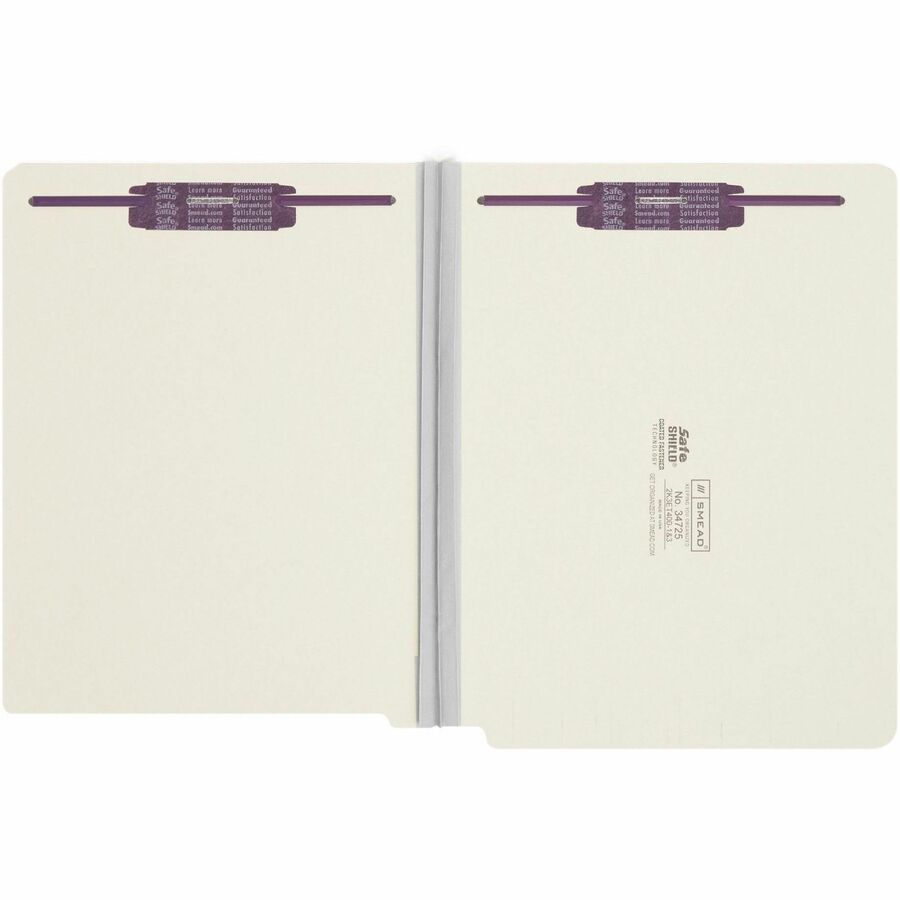End Tab Pressboard Classification Folders, Two SafeSHIELD Coated Fasteners, 3" Expansion, Letter Size, Gray-Green, 25/Box
