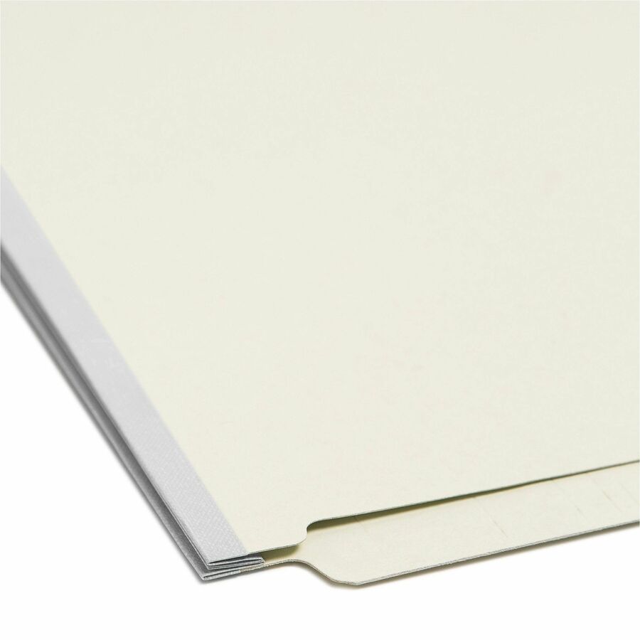 End Tab Pressboard Classification Folders, Two SafeSHIELD Coated Fasteners, 1" Expansion, Legal Size, Gray-Green, 25/Box