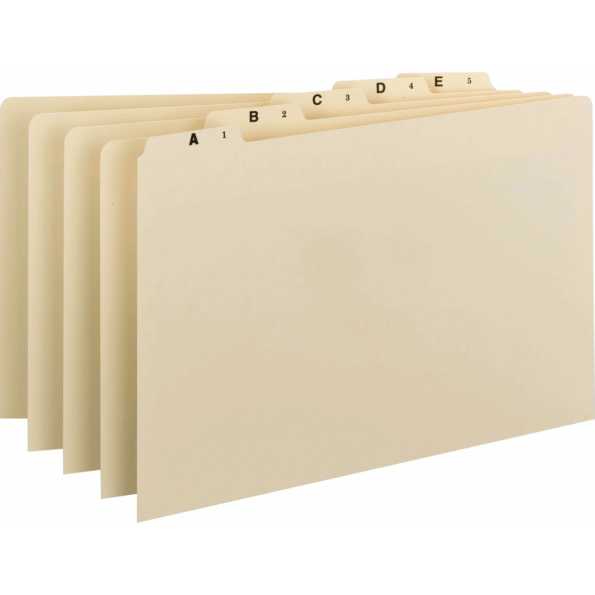 Smead Filing Guides with Alphabetic Indexing - 25 Printed Assorted Tab(s) - Character - A-Z - 25 Tab(s)/Set - 0.50" Tab Height - Legal - Manila Manila Tab(s) - Recycled - 5 / Set - 