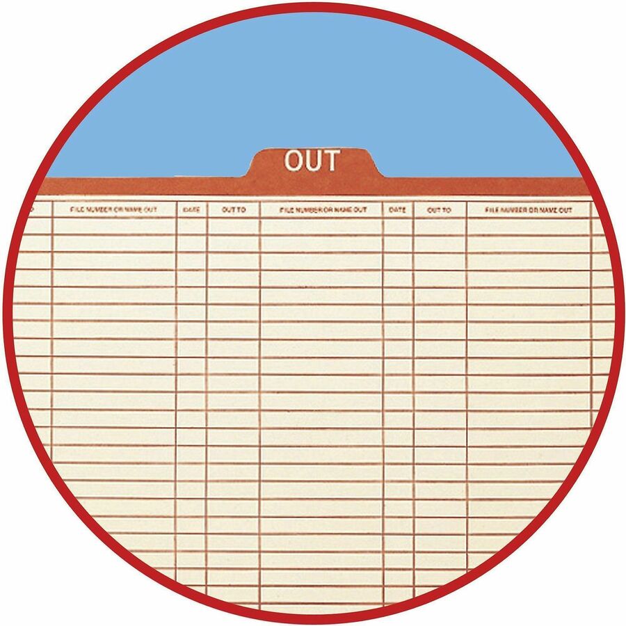 Manila Out Guides, Printed Form Style, 1/5-Cut Top Tab, Out, 8.5 X 14, Manila, 100/box
