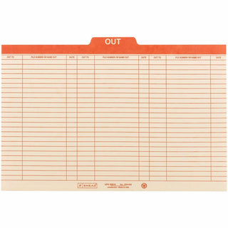 Manila Out Guides, Printed Form Style, 1/5-Cut Top Tab, Out, 8.5 X 14, Manila, 100/box