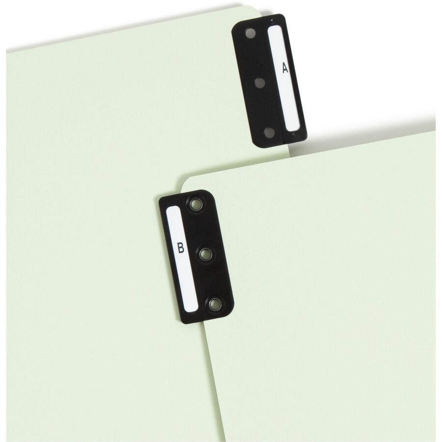 Smead 100% Recycled Filing Guides with Vertical Extra-Wide Blank Tab - Printed Tab(s) - Character - A-Z - 25 Tab(s)/Set0.50" Tab Width - Letter - Gray Metal, Green Pressboard Tab(s) - Recycled - 25 / Set