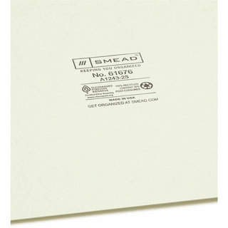Smead 100% Recycled Filing Guides with Vertical Extra-Wide Blank Tab - Printed Tab(s) - Character - A-Z - 25 Tab(s)/Set0.50" Tab Width - Letter - Gray Metal, Green Pressboard Tab(s) - Recycled - 25 / Set