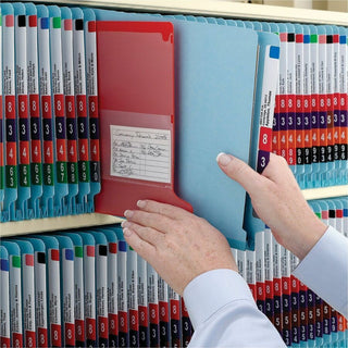 Colored Poly Out Guides with Pockets, 1/3-Cut End Tab, Out, 8.5 x 11, Red, 25/Box