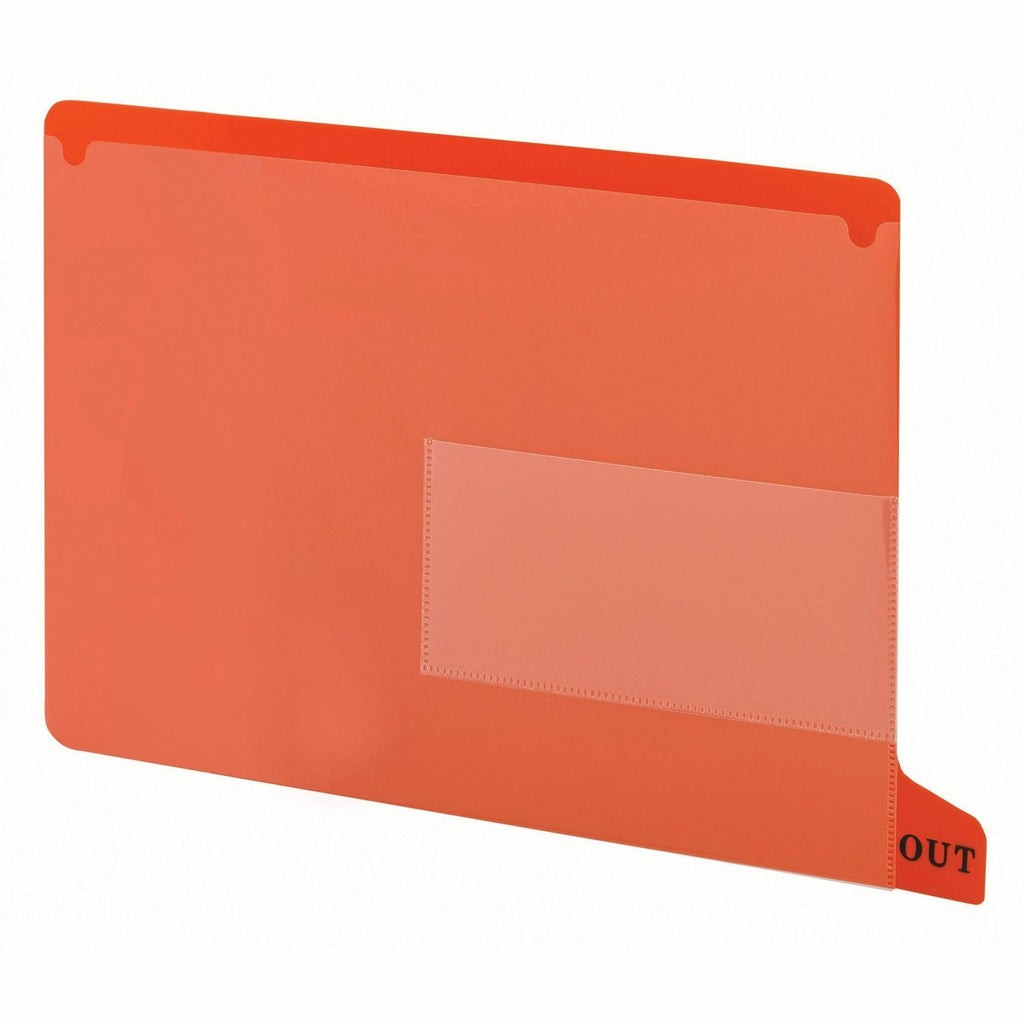 Colored Poly Out Guides with Pockets, 1/3-Cut End Tab, Out, 8.5 x 11, Red, 25/Box