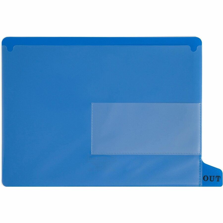 Colored Poly Out Guides with Pockets, 1/3-Cut End Tab, Out, 8.5 x 11, Blue, 25/Box