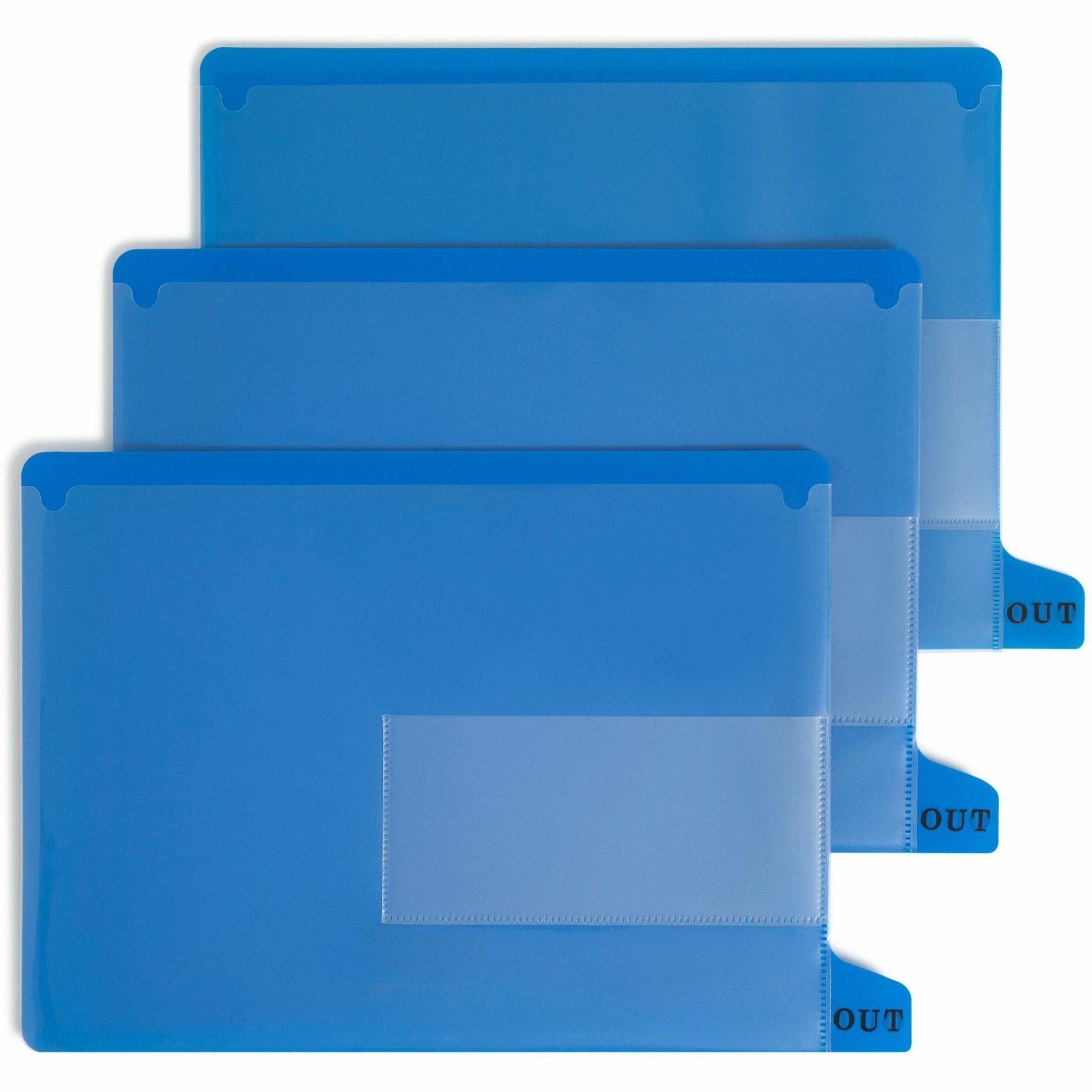 Colored Poly Out Guides with Pockets, 1/3-Cut End Tab, Out, 8.5 x 11, Blue, 25/Box