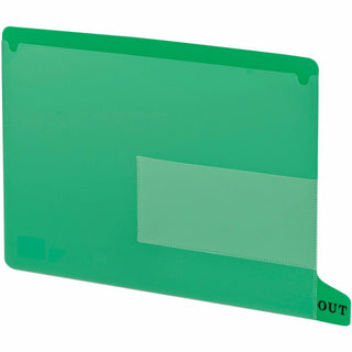 Colored Poly Out Guides with Pockets, 1/3-Cut End Tab, Out, 8.5 x 11, Green, 25/Box