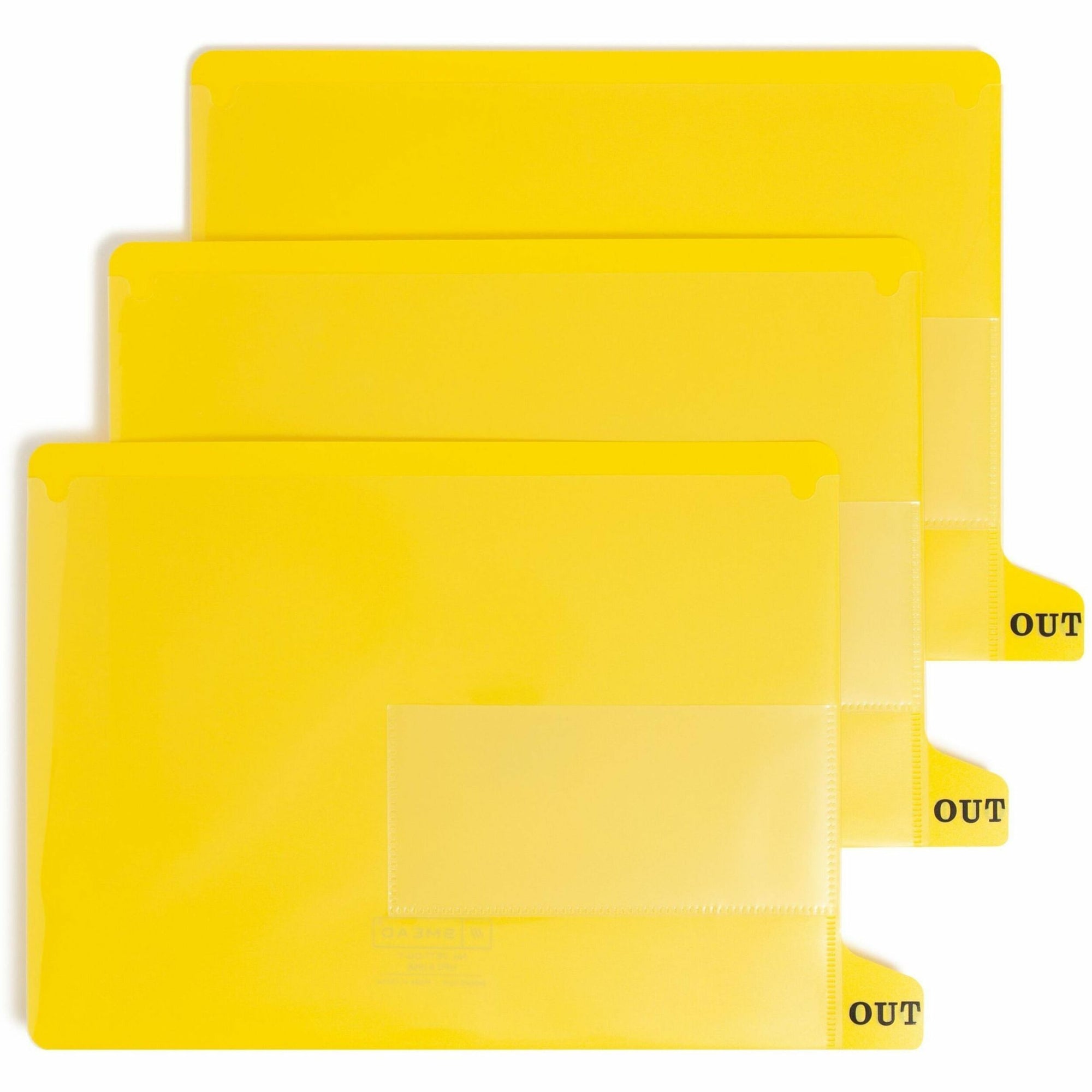 Colored Poly Out Guides with Pockets, 1/3-Cut End Tab, Out, 8.5 x 11, Yellow, 25/Box