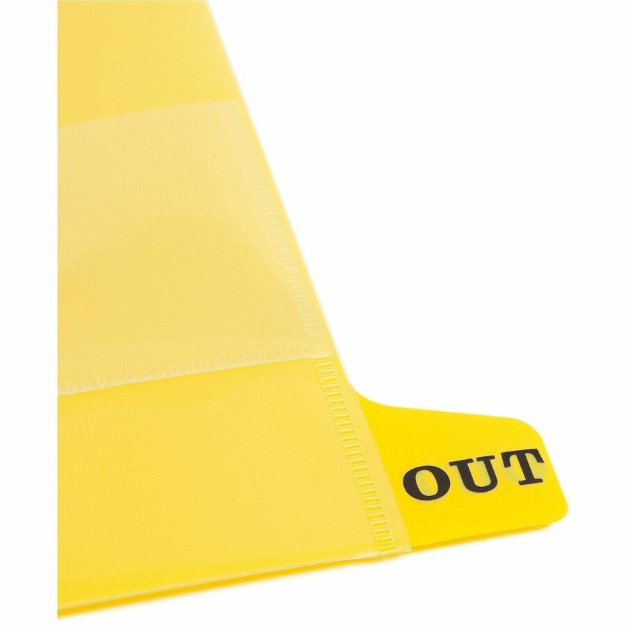 Colored Poly Out Guides with Pockets, 1/3-Cut End Tab, Out, 8.5 x 11, Yellow, 25/Box