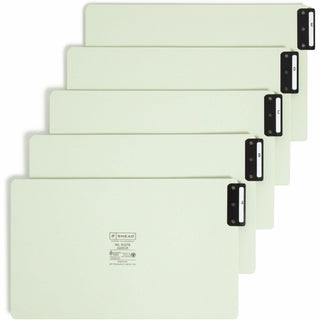 100% Recycled End Tab Pressboard Guides with Metal Tabs, 1/3-Cut End Tab, A to Z, 8.5 x 14, Green, 25/Set