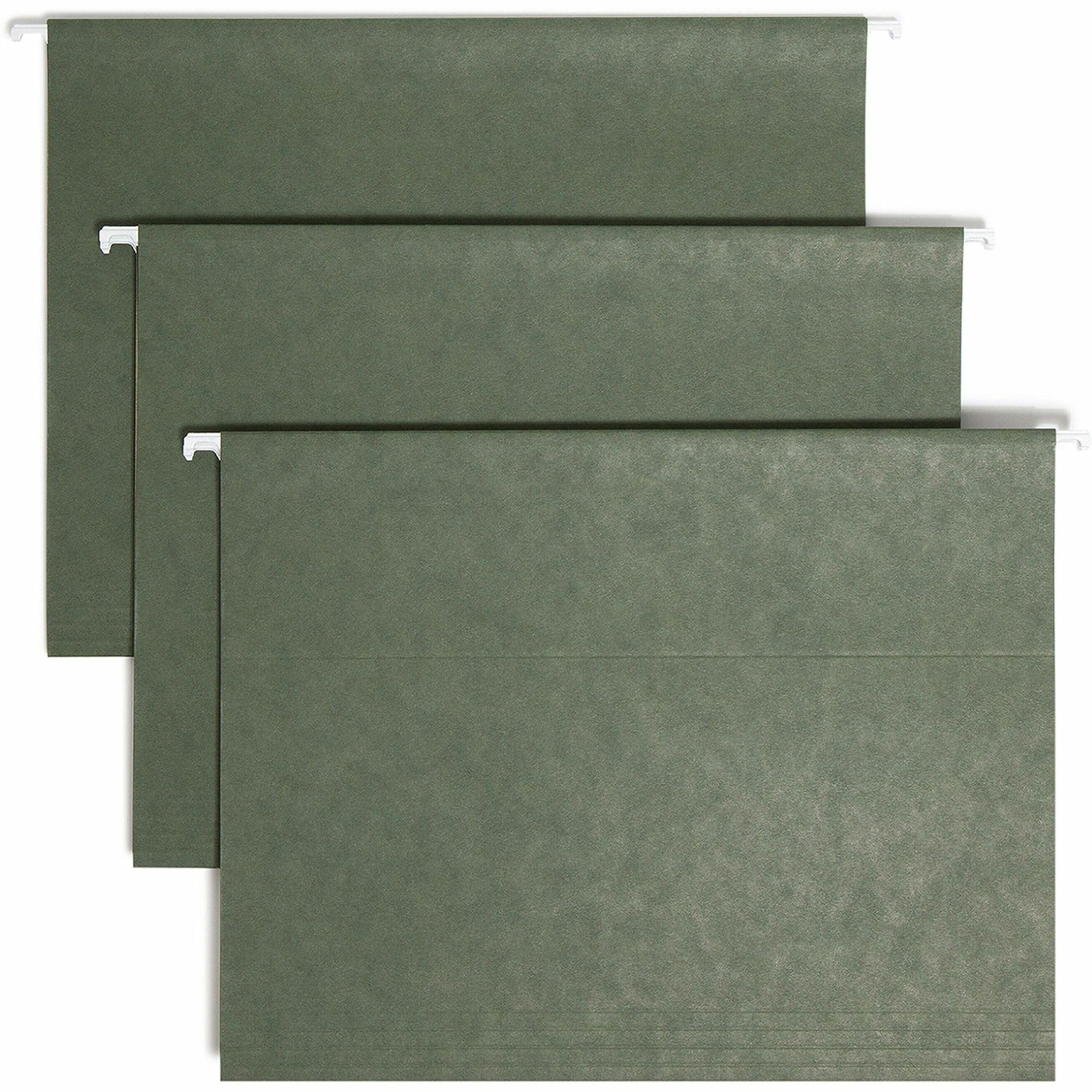 Hanging Folders, Letter Size, 1/5-Cut Tabs, Standard Green, 25/Box