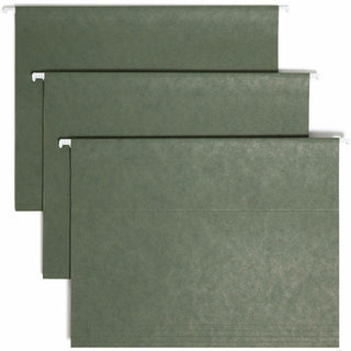 Hanging Folders, Letter Size, 1/5-Cut Tabs, Standard Green, 25/Box