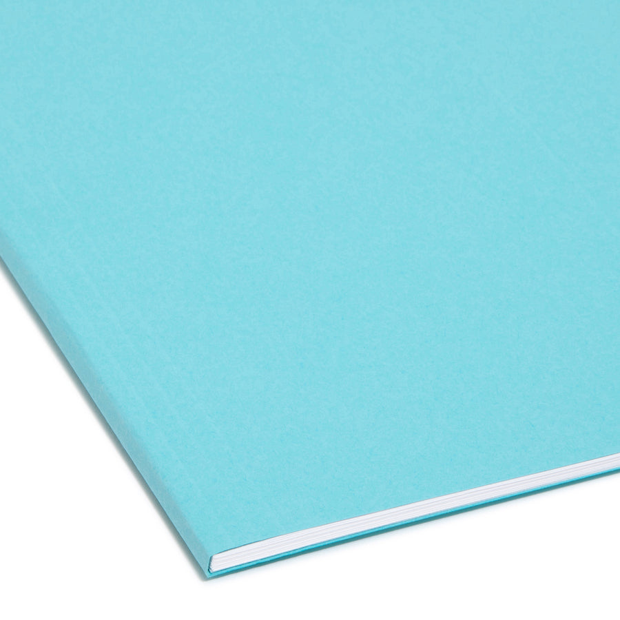 Smead Colored 1/5 Tab Cut Letter Recycled Hanging Folder - 8 1/2" x 11" - Top Tab Location - Assorted Position Tab Position - Aqua - 10% Recycled - 25 / Box - 5