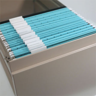 Smead Colored 1/5 Tab Cut Letter Recycled Hanging Folder - 8 1/2" x 11" - Top Tab Location - Assorted Position Tab Position - Aqua - 10% Recycled - 25 / Box
